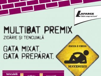 Multibat Premix - zidarie si tencuiala. Gata mixat, gata preparat.