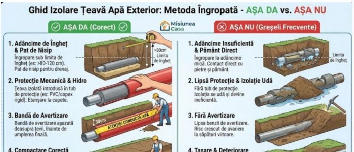 Izolatie teava apa rece exterior – explicatii corecte pentru situatii reale