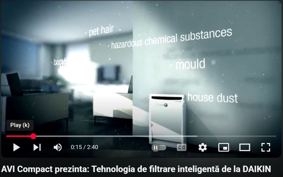 Fragment din filmul explicativ dedicat filtrarii aerului de la DAIKIN