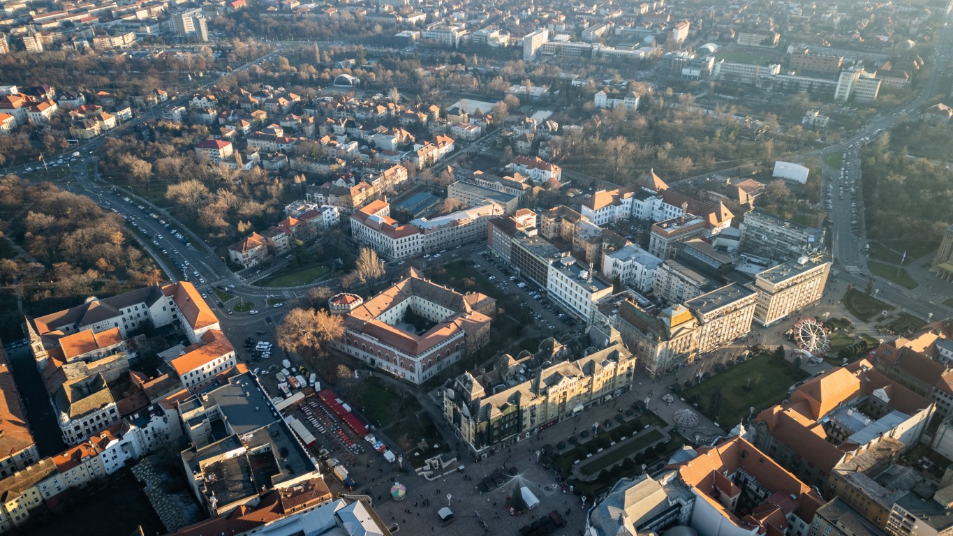 Castelul Huniazilor vedere aeriana