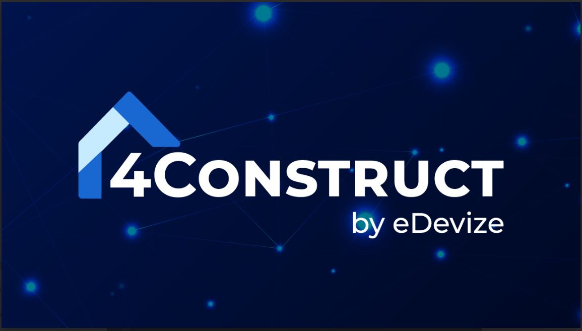 Logo 4Construct Cluj 2025 by eDevize, conferința dedicată tehnologiilor și materialelor moderne pentru construcții