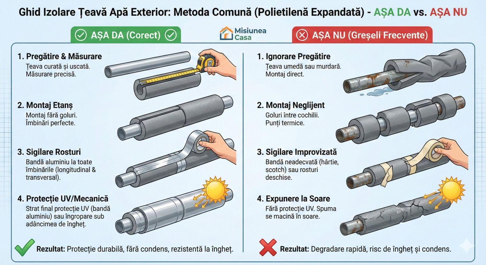 Inforgafic Misiunea Casa - izolare teava apa exterior