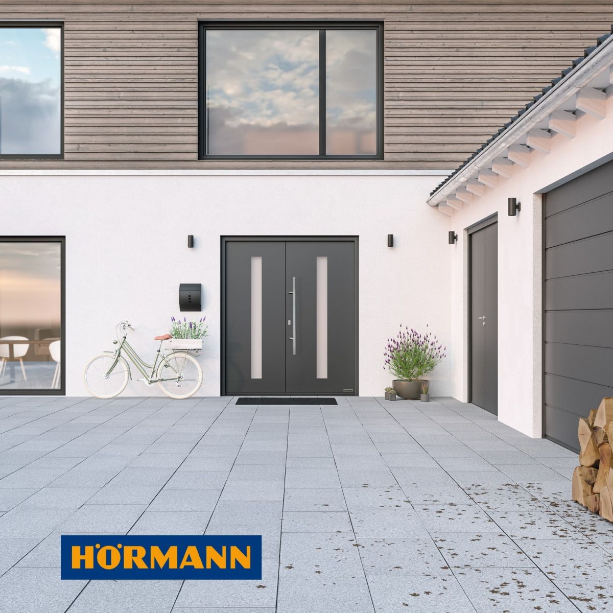 Usi de intrare in casa si usa sectionala de garaj pentru case nZEB - Hörmann