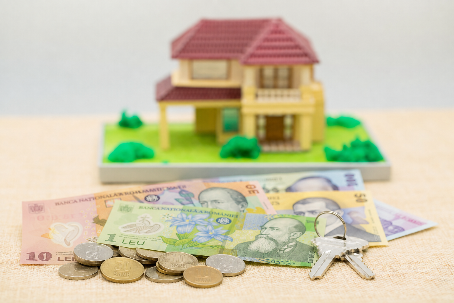 Calculator de schimb valutar folosit pentru estimarea conversiei unei sume din lei în euro după vânzarea unei proprietăți