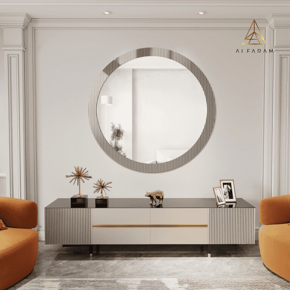 Oglindă decorativă rotundă din sticlă ornamentală Visiosun Classic