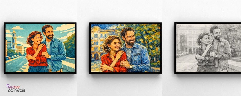 Tablou canvas personalizat din fotografie, folosit ca decorațiune interioară pentru living modern